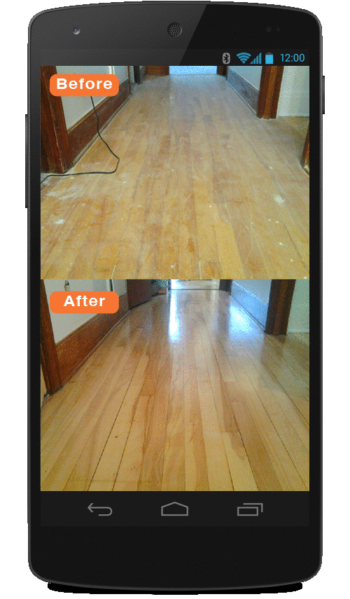 before and after photo alignment during home renovation